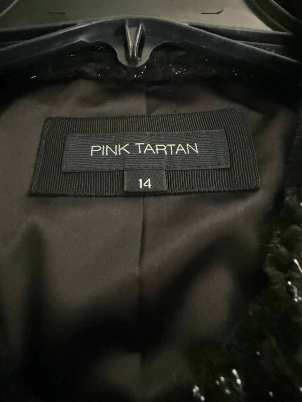 Pink Tartan Black Bouclé Tweed-Style Blazer with Silver Chain Trim. Chanel esque - Picture 6 of 10